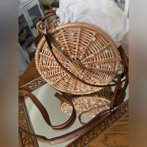 I.N.C. Small Round Straw Crossbody, Created for Macy’s. No longer available